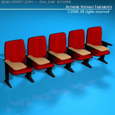 lecture hall chair Modèle 3D .c4d .max .obj .3ds .fbx .stl .blend 