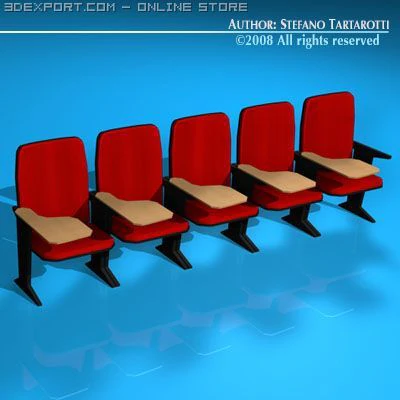 lecture hall chair 3D Model .c4d .max .obj .3ds .fbx .stl .blend 