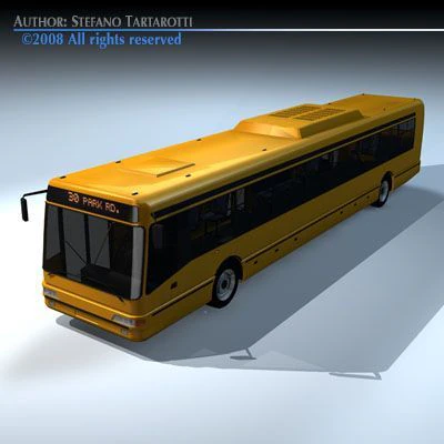 city bus2 3D Model .c4d .max .obj .3ds .fbx .stl .blend 