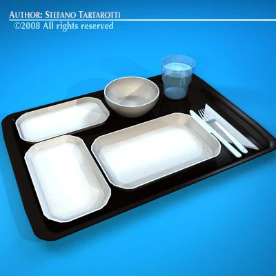 лоток їжі 3D Модель .c4d .max .obj .3ds .fbx .stl .blend 