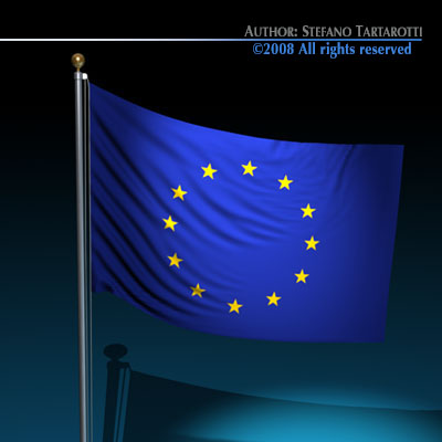 flag european union Modello 3D .c4d .max .obj .3ds .fbx .stl .blend 