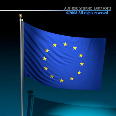 flag european union 3D Model .c4d .max .obj .3ds .fbx .stl .blend 