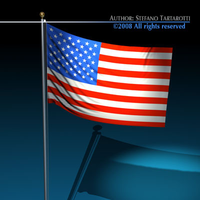 flag usa Model 3D .c4d .max .obj .3ds .fbx .stl .blend 