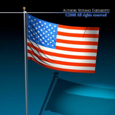 flag usa 3D Model .c4d .max .obj .3ds .fbx .stl .blend