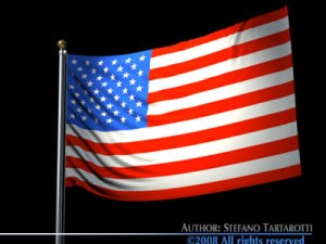 flag usa Model 3D