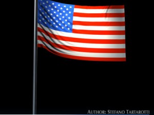 flag usa Model 3D
