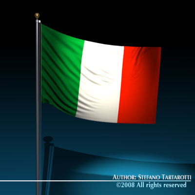 flag italy Modelo 3D .c4d .max .obj .3ds .fbx .stl .blend 