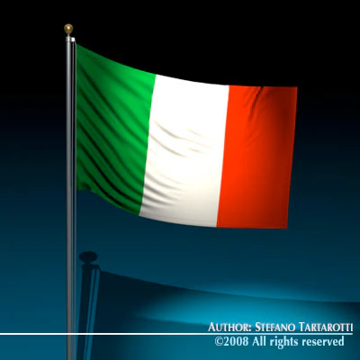 flag italy 3D Model .c4d .max .obj .3ds .fbx .stl .blend
