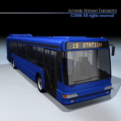 intercity bus 3D Модель .c4d .max .obj .3ds .fbx .stl .blend 