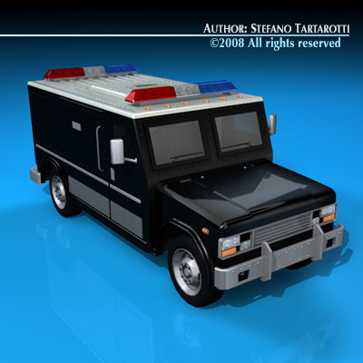 swat truck 3D Model .c4d .max .obj .3ds .fbx .stl .blend
