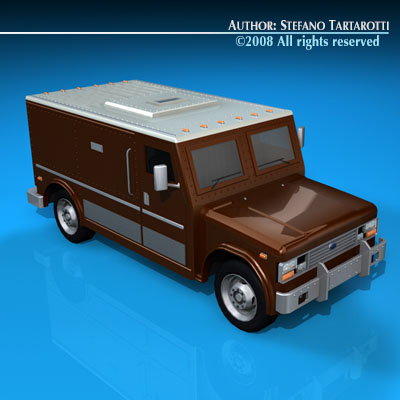 bank truck 3D Model .c4d .max .obj .3ds .fbx .stl .blend 