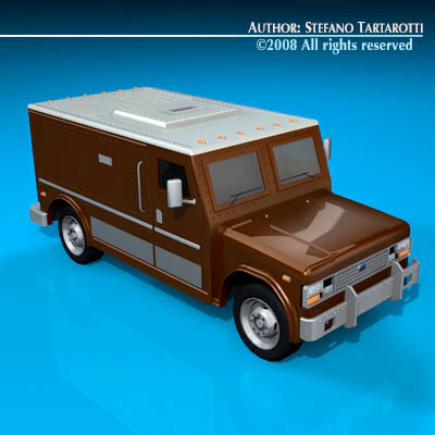 bank truck 3D Model .c4d .max .obj .3ds .fbx .stl .blend 