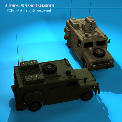 military armored vehicle Modello 3D .c4d .max .obj .3ds .fbx .stl .blend 