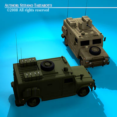 military armored vehicle 3D Model .c4d .max .obj .3ds .fbx .stl .blend 