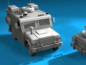 military armored vehicle Modello 3D