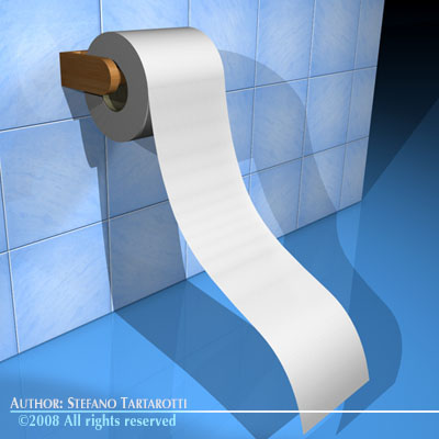 toilet paper 3D Модель .c4d .max .obj .3ds .fbx .stl .blend 