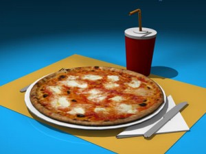 pizza table set 3D 모델