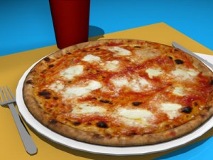 pizza table set 3D 모델