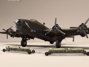handley page halifax mk3 raf Model 3D