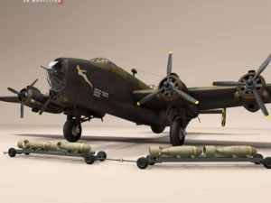 handley page halifax mk3 raf 3D Model