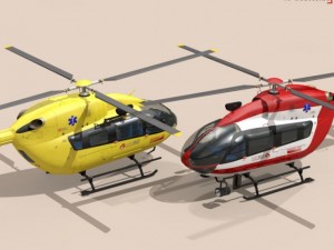 ec145 air ambulance Model 3D