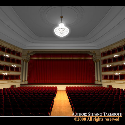 old theatre 3D Модель .c4d .max .obj .3ds .fbx .stl .blend 