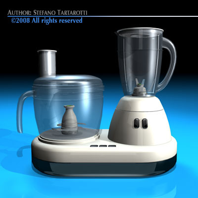 food processor 3D Model .c4d .max .obj .3ds .fbx .stl .blend 