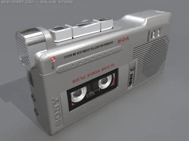 dictaphone 3D Model .c4d .max .obj .3ds .fbx .stl .blend 
