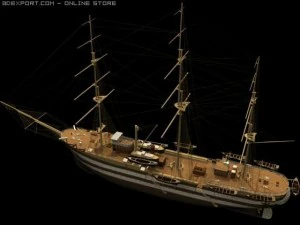american battle ship 3D Model