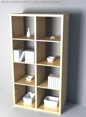 bookshelf 3D Model .c4d .max .obj .3ds .fbx .stl .blend 