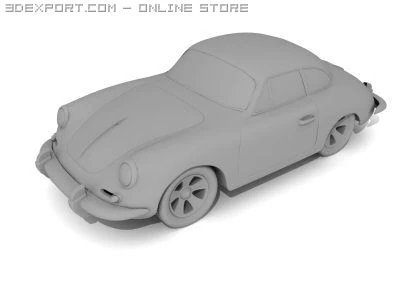 porshe 356 b 3D Model .c4d .max .obj .3ds .fbx .stl .blend 