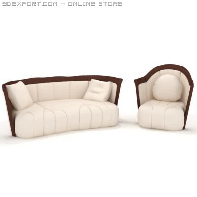 sofa   armchair 3D Model .c4d .max .obj .3ds .fbx .stl .blend 
