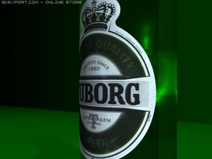 bottle of tuborg green 3Dモデル