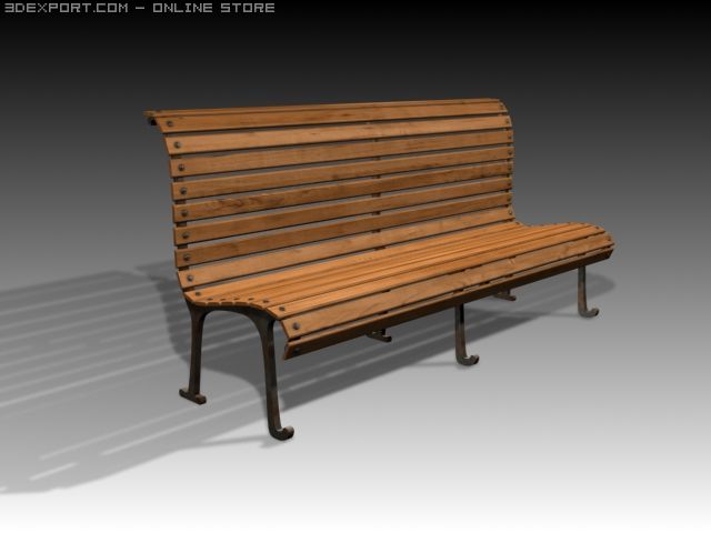 bench 3D Модель .c4d .max .obj .3ds .fbx .stl .blend 