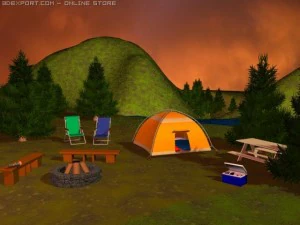 campsite scene 3D Model