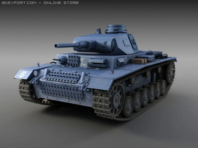 panzer iii ausf f 3D Model .c4d .max .obj .3ds .fbx .stl .blend 