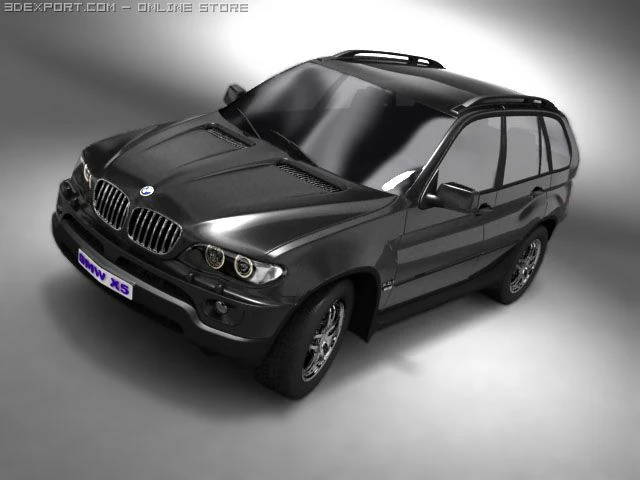 bmw x5 black 3D Model .c4d .max .obj .3ds .fbx .stl .blend 
