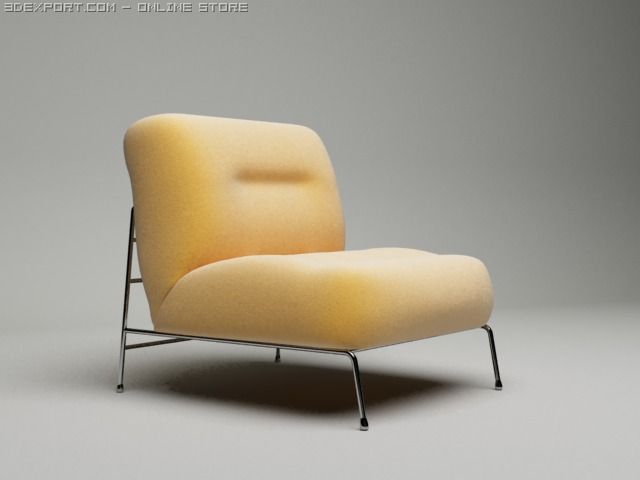 puf armchair 3D Model .c4d .max .obj .3ds .fbx .stl .blend 