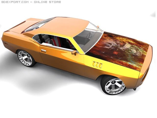 muscle car 68 concept 3D Model .c4d .max .obj .3ds .fbx .stl .blend 
