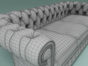 chester 3 seat sofa Model 3D