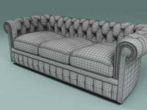 chester 3 seat sofa Model 3D