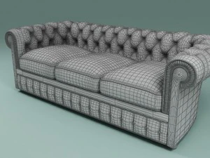 chester 3 seat sofa 3D Model