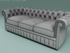 chester 3 seat sofa Model 3D