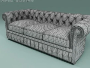 chester 3 seat sofa 3D Model