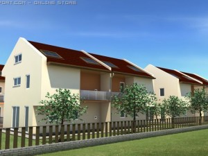 4 houses 3D Model