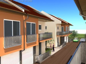 4 houses 3D Model
