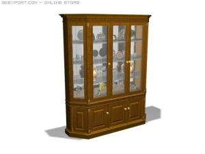 decorative cup board 3D Model