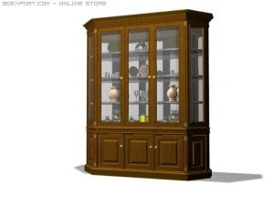 decorative cup board 3D Model