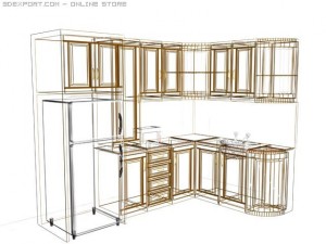kitchen set Model 3D
