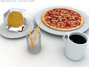 ice and pizza Model 3D